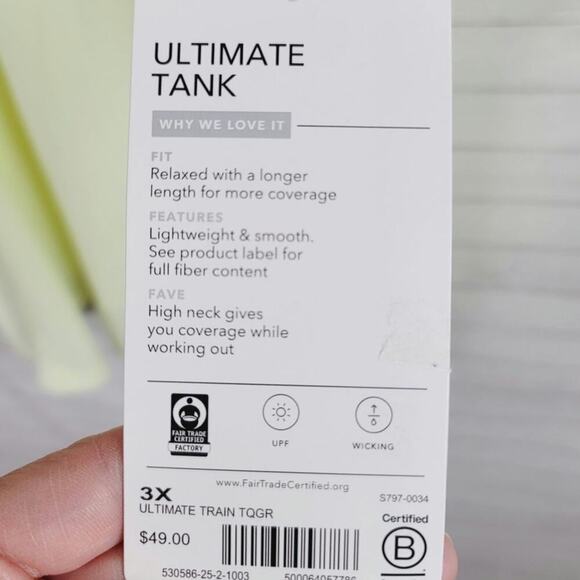 ATHLETA ULTIMATE TANK IN YELLOW, sz 3x - Picture 4 of 10